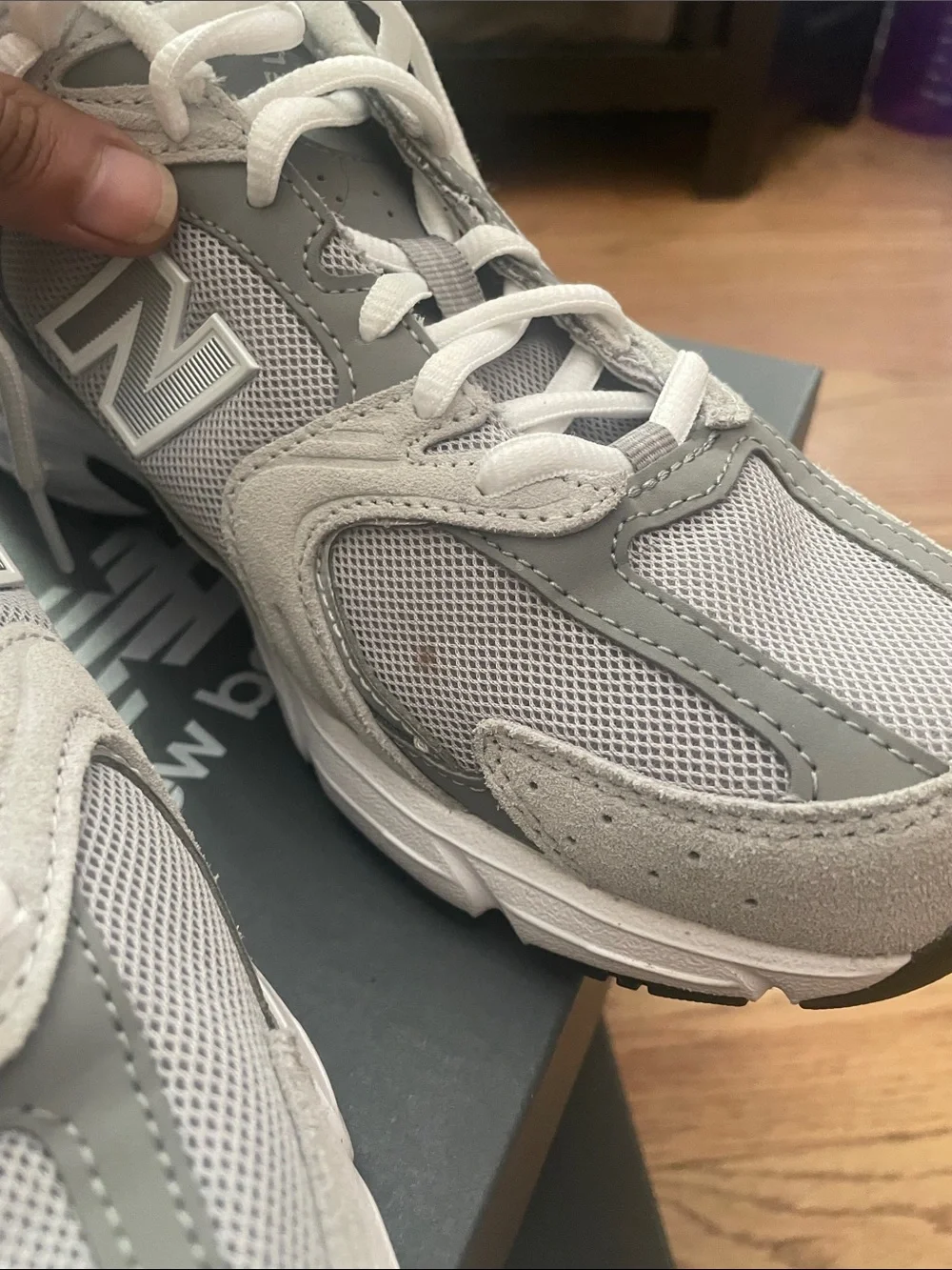 New Balance Gray Athletic Sneakers with White Accents